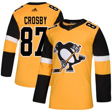 Authentic Adidas Men's Sidney Crosby Pittsburgh Penguins Alternate Jersey - Gold