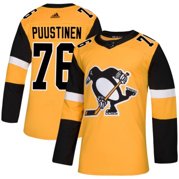 Authentic Adidas Men's Valtteri Puustinen Pittsburgh Penguins Alternate Jersey - Gold