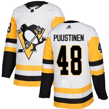 Authentic Adidas Men's Valtteri Puustinen Pittsburgh Penguins Away Jersey - White
