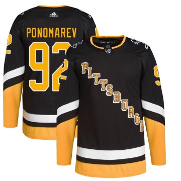 Authentic Adidas Men's Vasily Ponomarev Pittsburgh Penguins 2021/22 Alternate Primegreen Pro Player Jersey - Black
