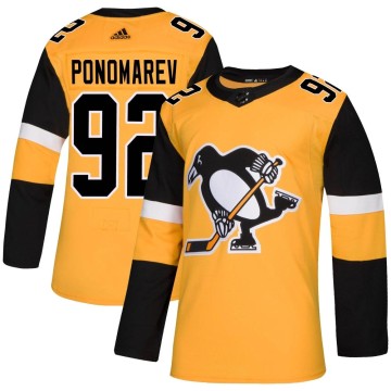 Authentic Adidas Men's Vasily Ponomarev Pittsburgh Penguins Alternate Jersey - Gold