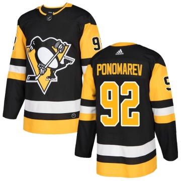 Authentic Adidas Men's Vasily Ponomarev Pittsburgh Penguins Home Jersey - Black