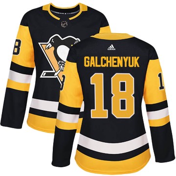 Authentic Adidas Women's Alex Galchenyuk Pittsburgh Penguins Home Jersey - Black