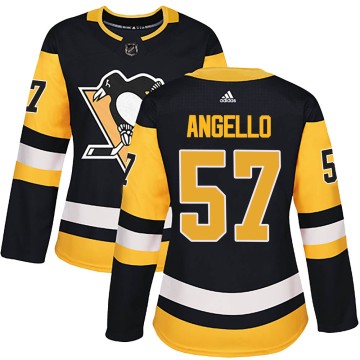 Authentic Adidas Women's Anthony Angello Pittsburgh Penguins Home Jersey - Black