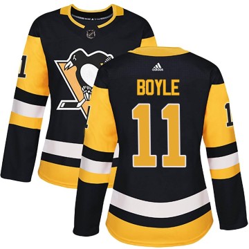 Authentic Adidas Women's Brian Boyle Pittsburgh Penguins Home Jersey - Black