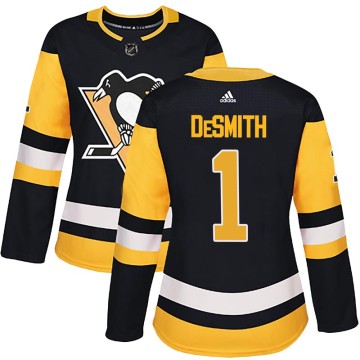 Authentic Adidas Women's Casey DeSmith Pittsburgh Penguins Home Jersey - Black