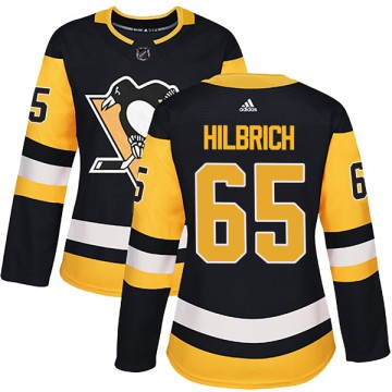 Authentic Adidas Women's Christian Hilbrich Pittsburgh Penguins Home Jersey - Black