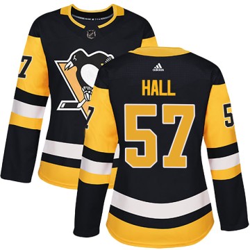 Authentic Adidas Women's Connor Hall Pittsburgh Penguins Home Jersey - Black