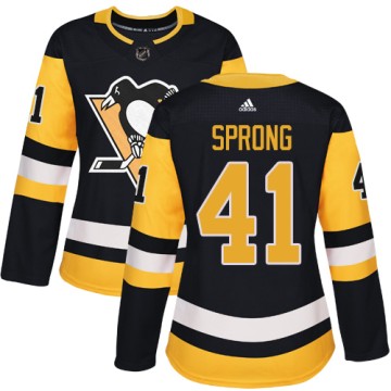 Authentic Adidas Women's Daniel Sprong Pittsburgh Penguins Home Jersey - Black