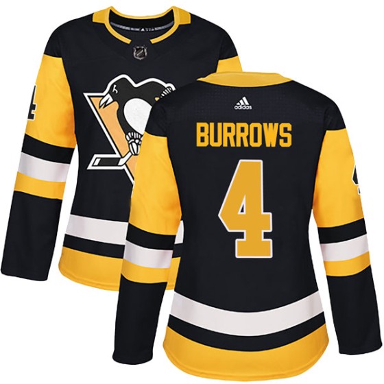 Authentic Adidas Women's Dave Burrows Pittsburgh Penguins Home Jersey - Black