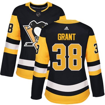 Authentic Adidas Women's Derek Grant Pittsburgh Penguins Home Jersey - Black