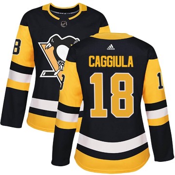 Authentic Adidas Women's Drake Caggiula Pittsburgh Penguins Home Jersey - Black