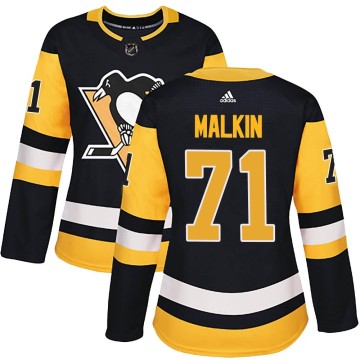 Authentic Adidas Women's Evgeni Malkin Pittsburgh Penguins Home Jersey - Black