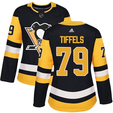 Authentic Adidas Women's Freddie Tiffels Pittsburgh Penguins Home Jersey - Black