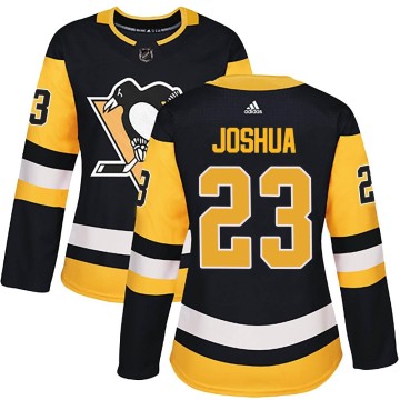 Authentic Adidas Women's Jagger Joshua Pittsburgh Penguins Home Jersey - Black
