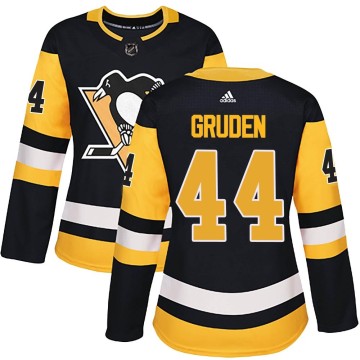 Authentic Adidas Women's Jonathan Gruden Pittsburgh Penguins Home Jersey - Black