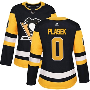 Authentic Adidas Women's Karel Plasek Pittsburgh Penguins Home Jersey - Black