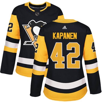 Authentic Adidas Women's Kasperi Kapanen Pittsburgh Penguins Home Jersey - Black