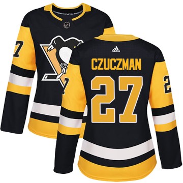 Authentic Adidas Women's Kevin Czuczman Pittsburgh Penguins Home Jersey - Black