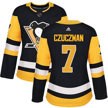 Authentic Adidas Women's Kevin Czuczman Pittsburgh Penguins ized Home Jersey - Black