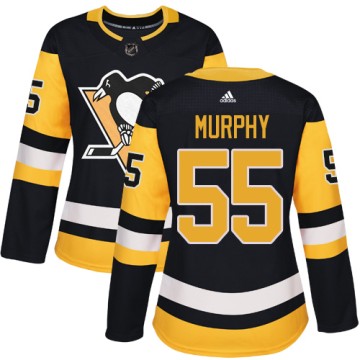 Authentic Adidas Women's Larry Murphy Pittsburgh Penguins Home Jersey - Black