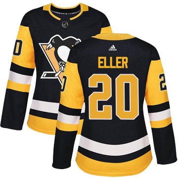 Authentic Adidas Women's Lars Eller Pittsburgh Penguins Home Jersey - Black