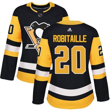 Authentic Adidas Women's Luc Robitaille Pittsburgh Penguins Home Jersey - Black
