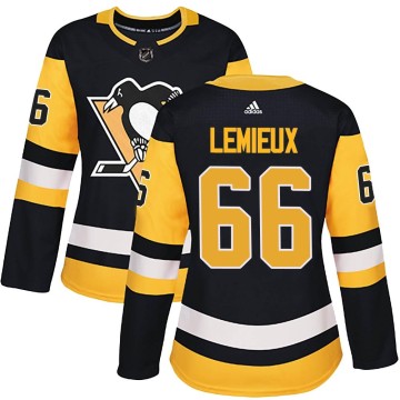Authentic Adidas Women's Mario Lemieux Pittsburgh Penguins Home Jersey - Black