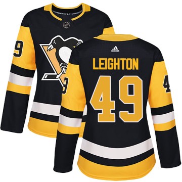 Authentic Adidas Women's Michael Leighton Pittsburgh Penguins Home Jersey - Black