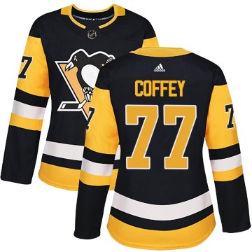 Authentic Adidas Women's Paul Coffey Pittsburgh Penguins Home Jersey - Black