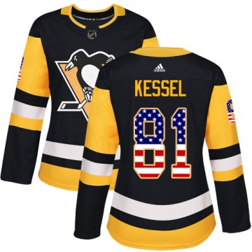 Authentic Adidas Women's Phil Kessel Pittsburgh Penguins USA Flag Fashion Jersey - Black