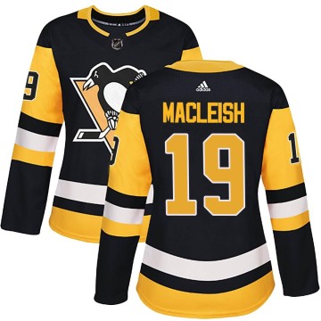 Authentic Adidas Women's Rick Macleish Pittsburgh Penguins Home Jersey - Black