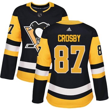 Authentic Adidas Women's Sidney Crosby Pittsburgh Penguins Home Jersey - Black