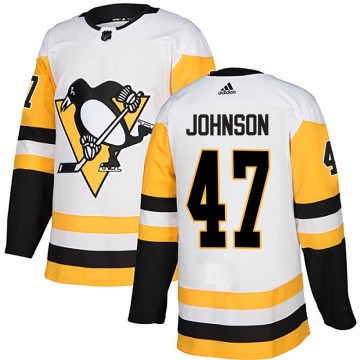 Authentic Adidas Youth Adam Johnson Pittsburgh Penguins Away Jersey - White
