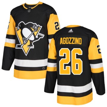 Authentic Adidas Youth Andrew Agozzino Pittsburgh Penguins Home Jersey - Black