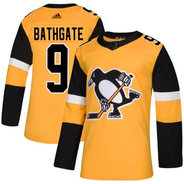 Authentic Adidas Youth Andy Bathgate Pittsburgh Penguins Alternate Jersey - Gold