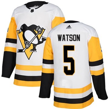 Authentic Adidas Youth Bryan Watson Pittsburgh Penguins Away Jersey - White