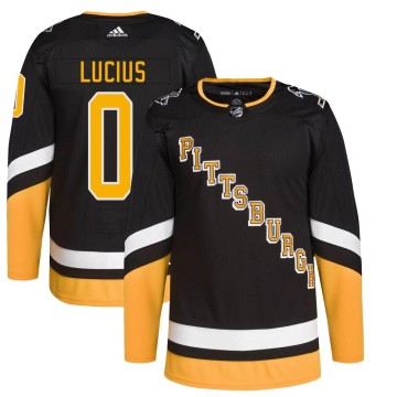 Authentic Adidas Youth Cruz Lucius Pittsburgh Penguins 2021/22 Alternate Primegreen Pro Player Jersey - Black