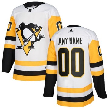 Authentic Adidas Youth Custom Pittsburgh Penguins Away Jersey - White
