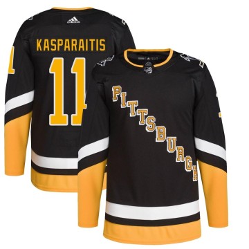 Authentic Adidas Youth Darius Kasparaitis Pittsburgh Penguins 2021/22 Alternate Primegreen Pro Player Jersey - Black