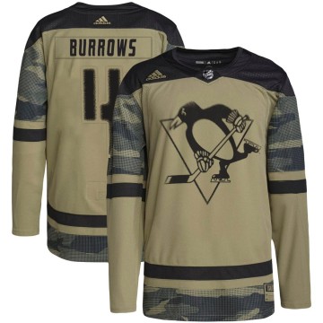 Authentic Adidas Youth Dave Burrows Pittsburgh Penguins Military Appreciation Practice Jersey - Camo