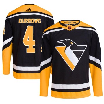 Authentic Adidas Youth Dave Burrows Pittsburgh Penguins Reverse Retro 2.0 Jersey - Black