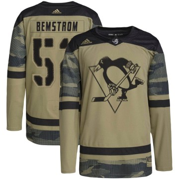 Authentic Adidas Youth Emil Bemstrom Pittsburgh Penguins Military Appreciation Practice Jersey - Camo