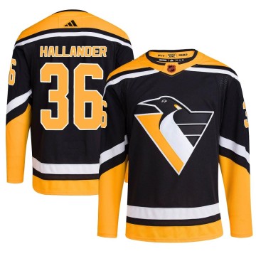 Authentic Adidas Youth Filip Hallander Pittsburgh Penguins Reverse Retro 2.0 Jersey - Black