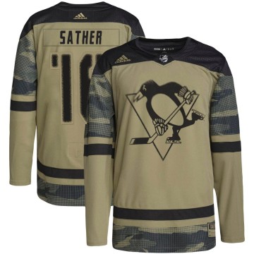 Authentic Adidas Youth Glen Sather Pittsburgh Penguins Military Appreciation Practice Jersey - Camo