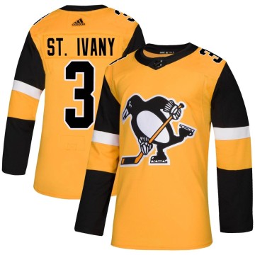 Authentic Adidas Youth Jack St. Ivany Pittsburgh Penguins Alternate Jersey - Gold