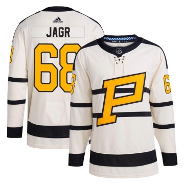 Authentic Adidas Youth Jaromir Jagr Pittsburgh Penguins 2023 Winter Classic Jersey - Cream