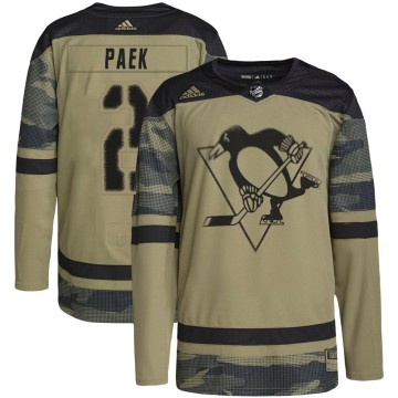 Authentic Adidas Youth Jim Paek Pittsburgh Penguins Military Appreciation Practice Jersey - Camo
