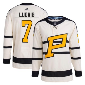 Authentic Adidas Youth John Ludvig Pittsburgh Penguins 2023 Winter Classic Jersey - Cream