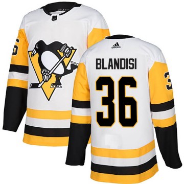 Authentic Adidas Youth Joseph Blandisi Pittsburgh Penguins Away Jersey - White